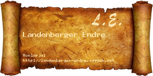 Landenberger Endre névjegykártya
